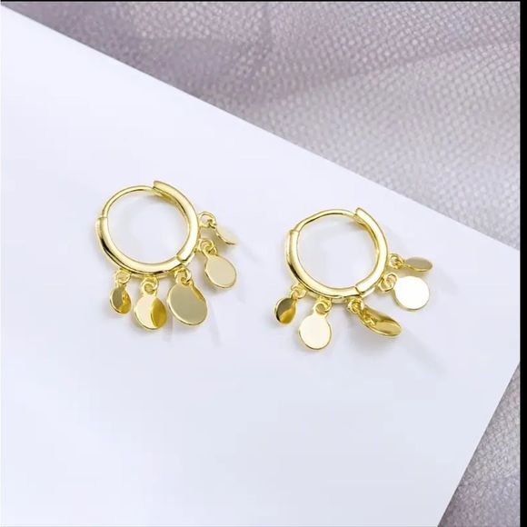 ⭐️Silver Petite tassel Hoop Huggies - Picture 6 of 13